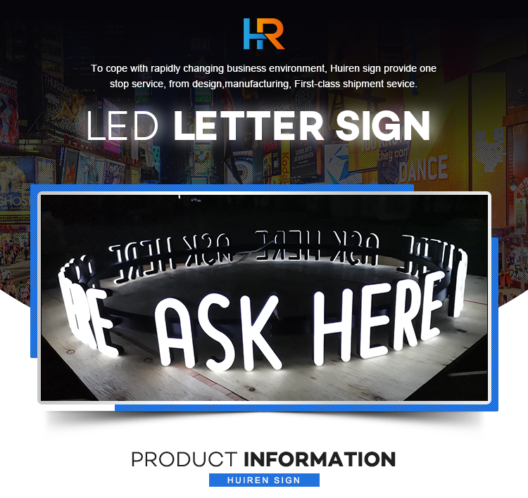 Outdoor Wall Mounted Led Halo Letters Sign Light waterproof led sign halo led waterproof