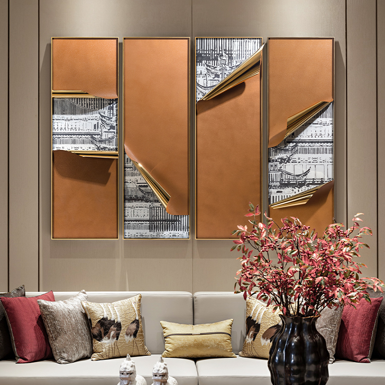 Artist design 3D Wall decoration luxury style bending large wall art metal for restaurant wall decoration