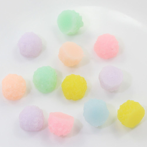 Fashional Mixed Macaron Color Cute Round Resins Beads Charms 100 unids / bolsa para decoración de juguetes DIY adornos artesanales hechos a mano