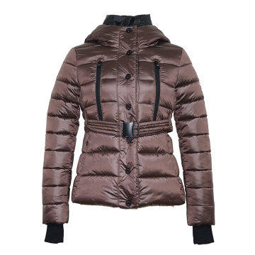 Ladies' winter coat wtih belt and hood