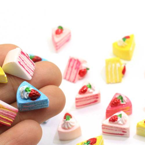16 MM résine Dessert 3D fraise gâteau nourriture jouer bricolage artisanat Simulation décoration accessoires