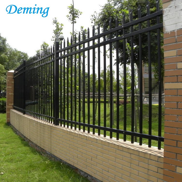 Black powder coated used cheap wrought iron fence