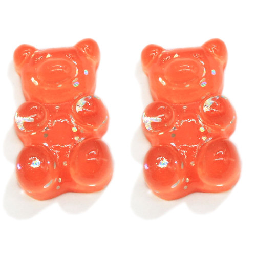 Resin Cute Glitter Gummibärchen Kawaii Charms Perlen Flatback Cabochon Für DIY Ohrringe Dekor Schleim Zubehör