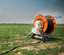 Sprayer hose reel irrigation system