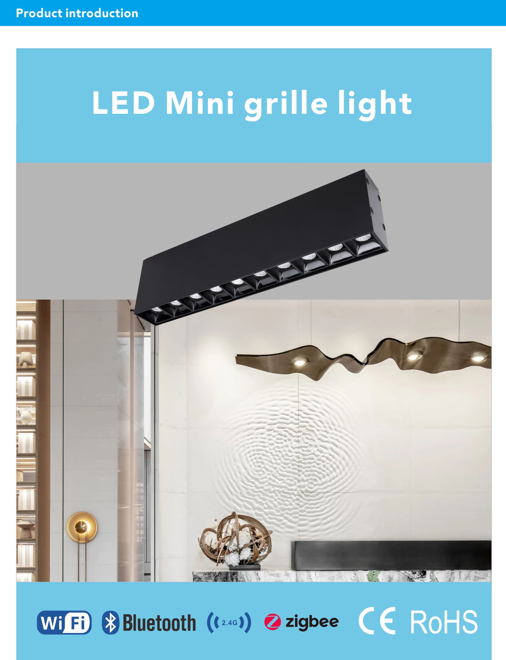 Luce mini griglia a LED in alluminio da 20 W in alluminio