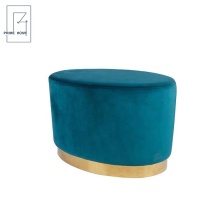 Modern Stylish Oval Ottoman Footstool - Wholesale Low MoQ, Multi-Colors Velvet Round Ottoman Bench