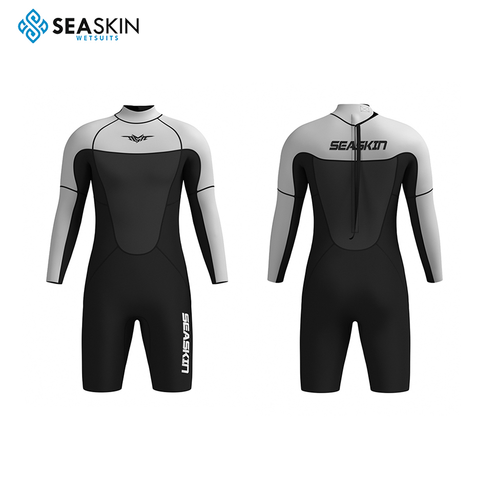 Pria seaskin jas basah belakang zip dalam air dingin lutut panjang selam scuba selam 3mm neoprene wetsuit