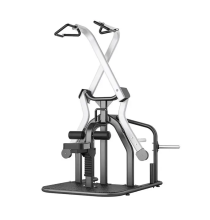 Hot Sale Professional Back Muscle Trainer: Cross Lat Pull Down Plate Loaded Machine