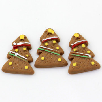 100pcs Artificial Christmas Trees Shaped Cookies Flatback Resins Beads Slime Kids DIY Christmas Holiday arty Decor Charms