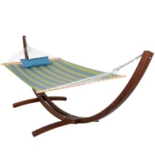 12-foot Wood Arc Hammock Stand with 2-Person Polyester Fabric Hammock - Affordable Pricing