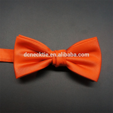 orange solid woven silk bow tie