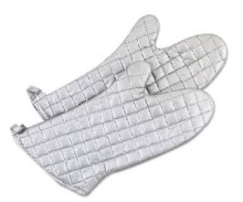 Oven mitt, aluminium coated cotton, set of 2
