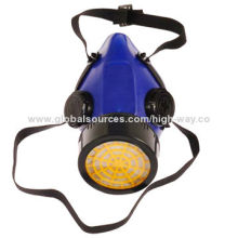 Single cartridge half facepiece respirator with double exhalation valves