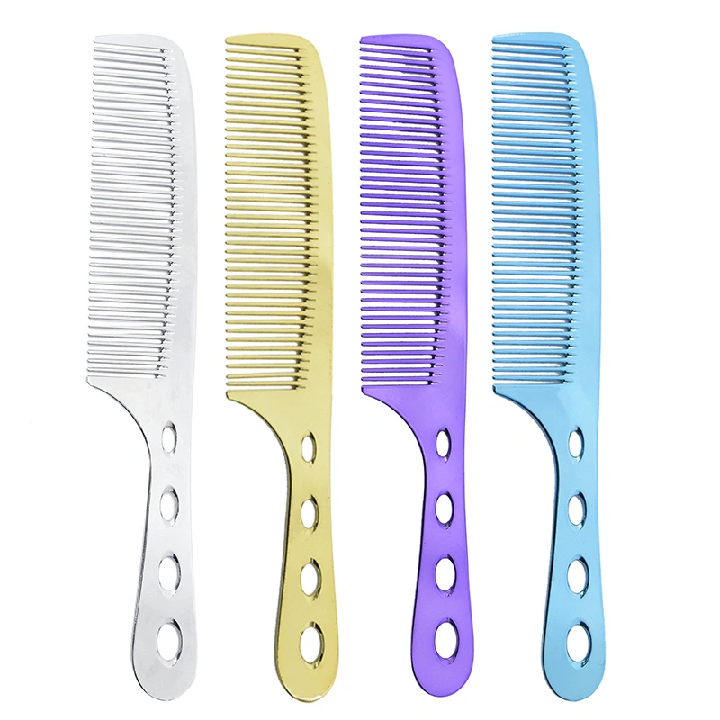 Barber Shop Styling Tool Multi-Coloured Hair Brush Aluminum Barber Haircut Comb for Adult for Animals Wholesale