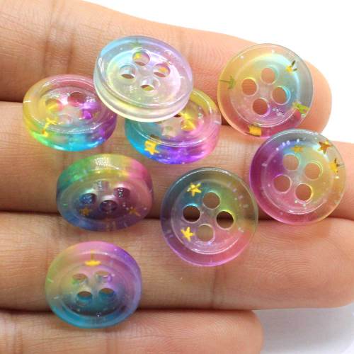 Round Star Glitter Resin Buttons Ράψιμο DIY Scrapbooking Decals για Παιδικά Βιοτεχνικά Αξεσουάρ 100τμχ