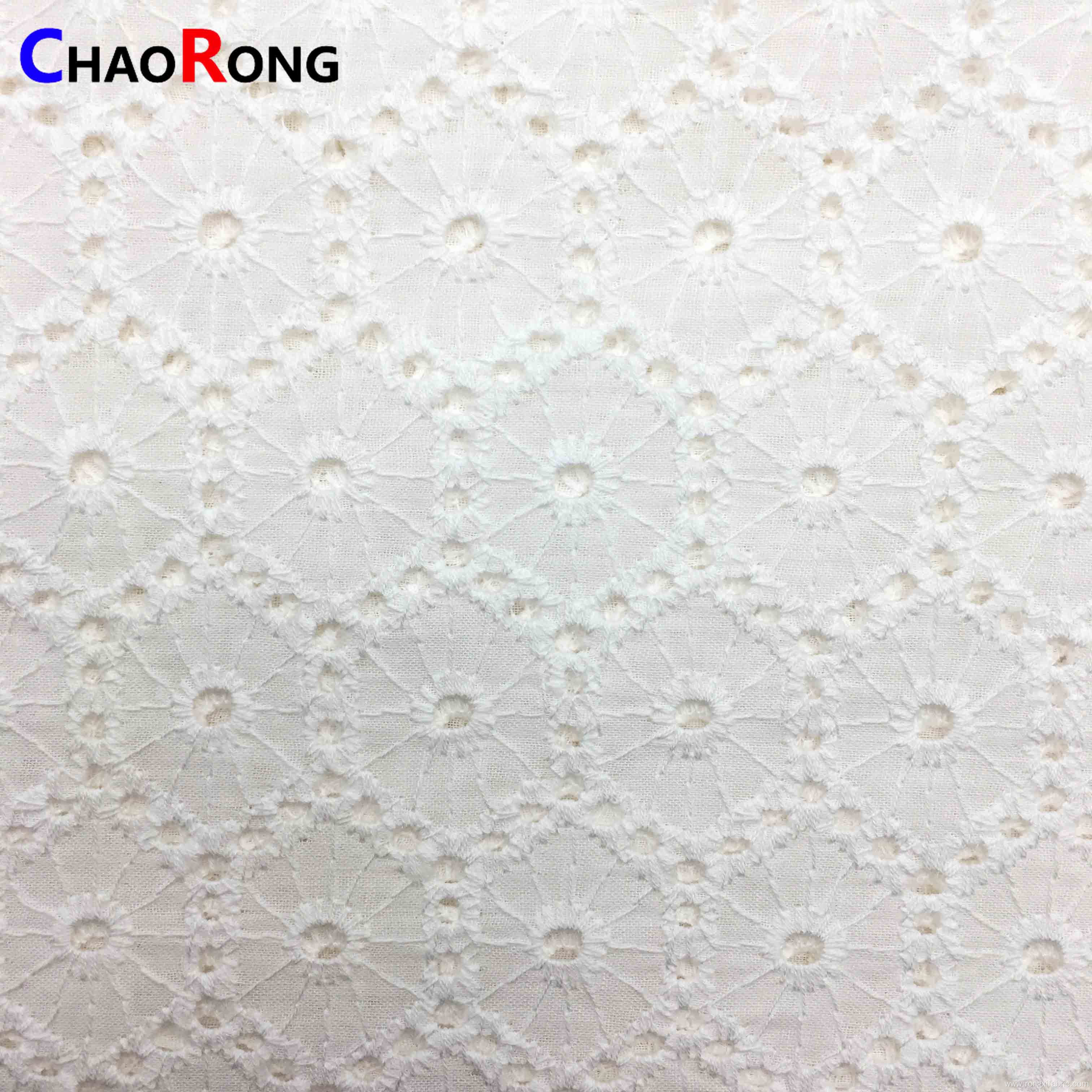 Jacquard Fabric Clothing Fabric textile 100% Eyelet Cotton