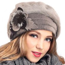 Winter Fashion Angora Knit Wool Beret Caps for Women - British Beanie Skullcap