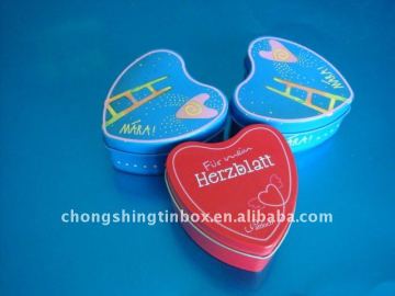 Beautiful jewelry tin box,heart shape gift tin boxes