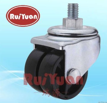 Threaded Stem Plastic Dual Wheel caster