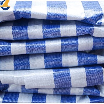 Color Blue Strips Poly Tarp