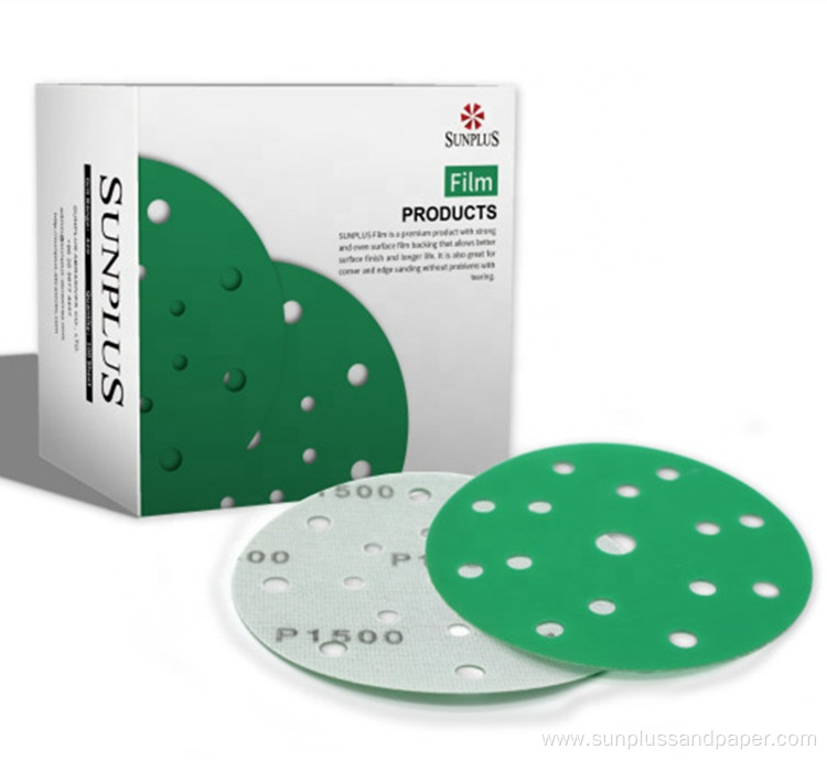 Green Film Sanding Discs Aluminum Oxide Abrasive