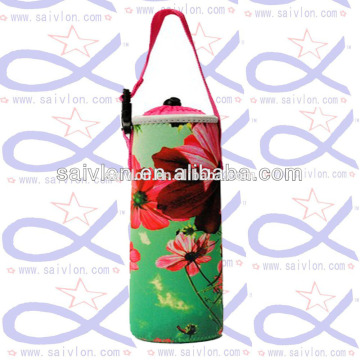 Colourful print water bottle cooler sleeve