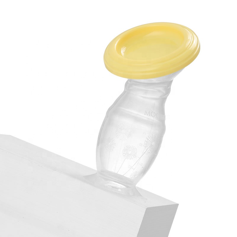 BPA Free Milk Saver Stopper Suction Manual Silicone Breast Pump with Lid