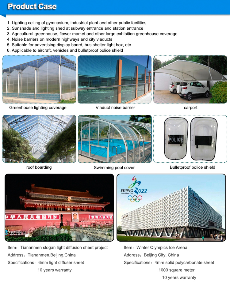 polycarbonate sheet for greenhouse plastic patio covers