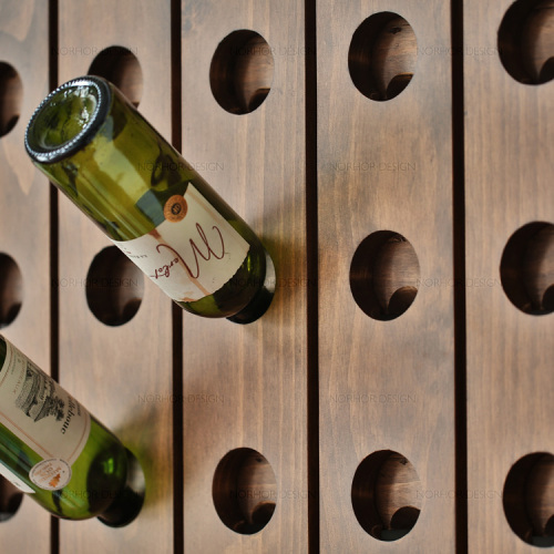 Wooden Wall Hanging Wine Rack With Holes