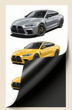 Black vinyl car sticker