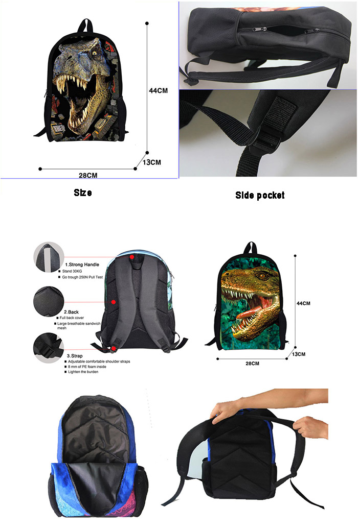 Disetujui oleh Walmart 3D Print Backpack Teenagers Backpack Advertising School Bags for Teenagers