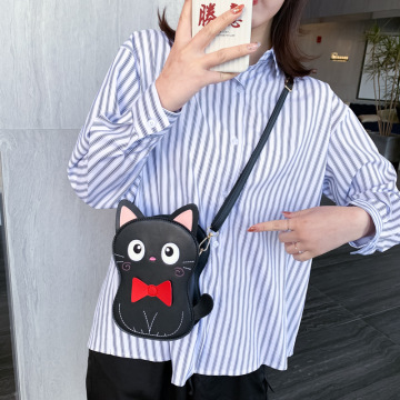 Cat Mini Bag 카툰 가죽 가방 자수 패치