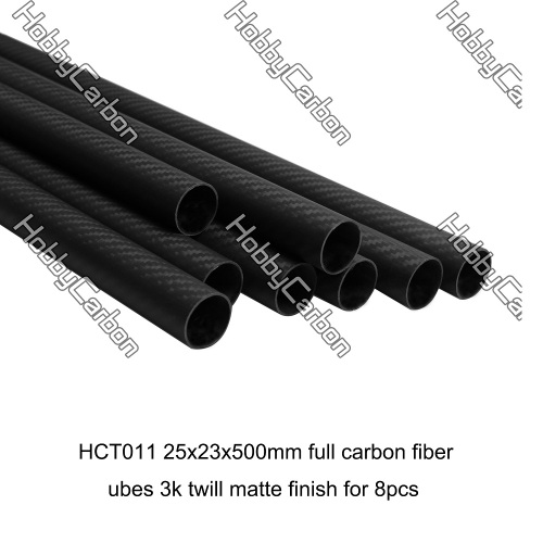 25x23x500mm 3k สิ่งทอลายทแยงเคลือบคาร์บอนไฟเบอร์ tube