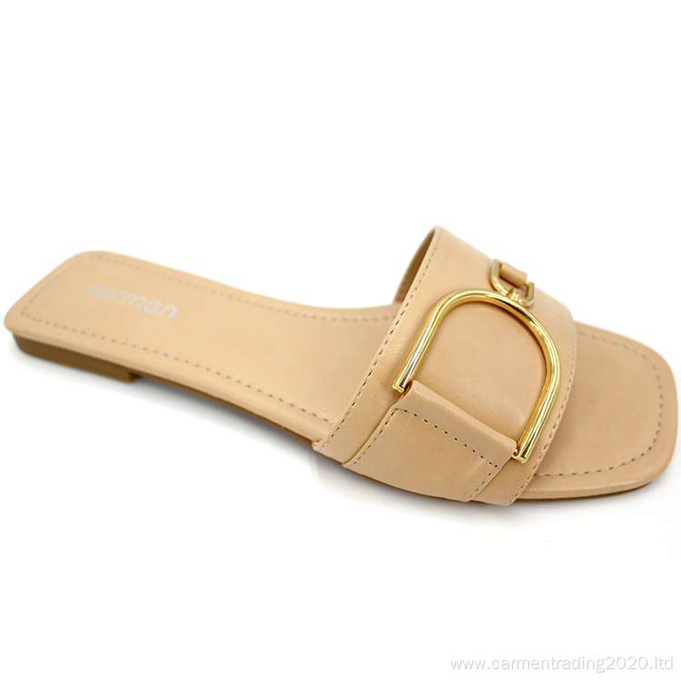 Lightweight outdoor flat ladies H-shaped slippers