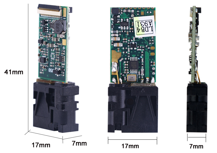 20m TTL Serial Laser Distance Sensor Size