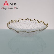 Gold Rimmed Hammered Vegetable and Fruit Bowls