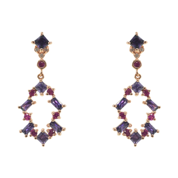 Multicolor CZ Dangle Drop Earrings