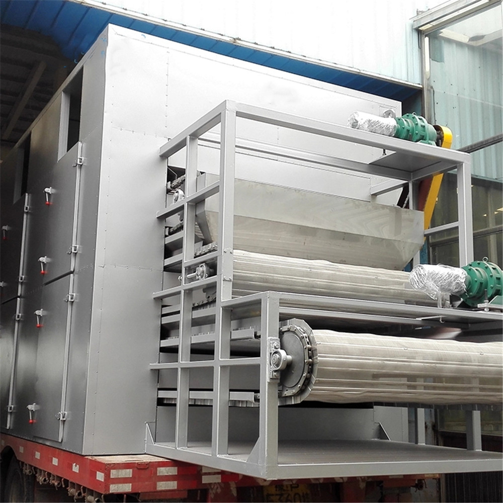 Tunnel continuous multi conveyor belt hot air dryer for cassava gari garry