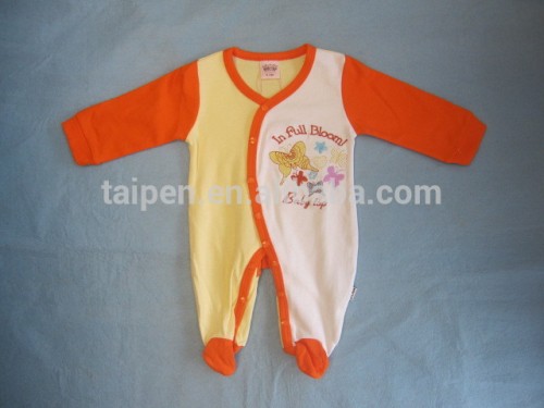 Lovely Style 100% Cotton Organic Baby Girls Rompers Plain Baby Bodysuit