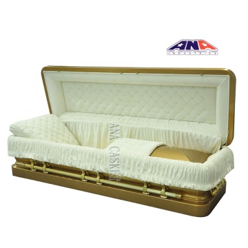 Round Corner Solid Bronze Coffin with Full Couch Lid