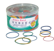 colored rubber-band in big round barrel