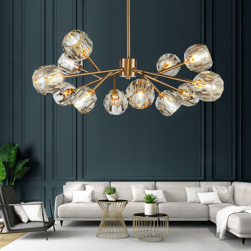 Gwydr LEDER Chandeliers Nenfwd Hardd