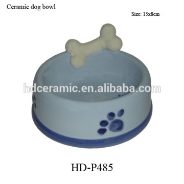 lovely Ceramic blue Dog Bowls With handle