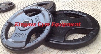 Rubber 3-Hole Grip Powerlifting Plates