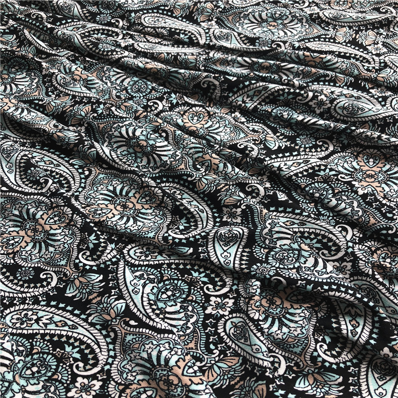 hotselling rayon jersy paisley printed