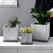 Großhandel weiße keramische Indoor-Töpfe für Pflanzen