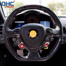 LED Real Carbon Fiber Steering Wheel for Ferrari 458 488 California T F12 Sergio Berlinetta 12-17
