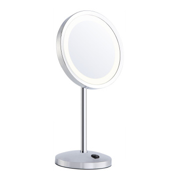 Battery lighted table mirror single side