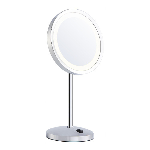 Battery lighted table mirror single side