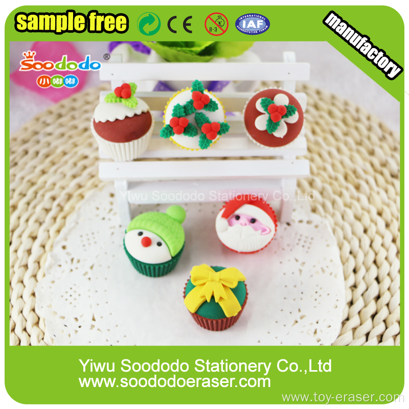 Festival Erasers Christmas Cake Erasers For Gift